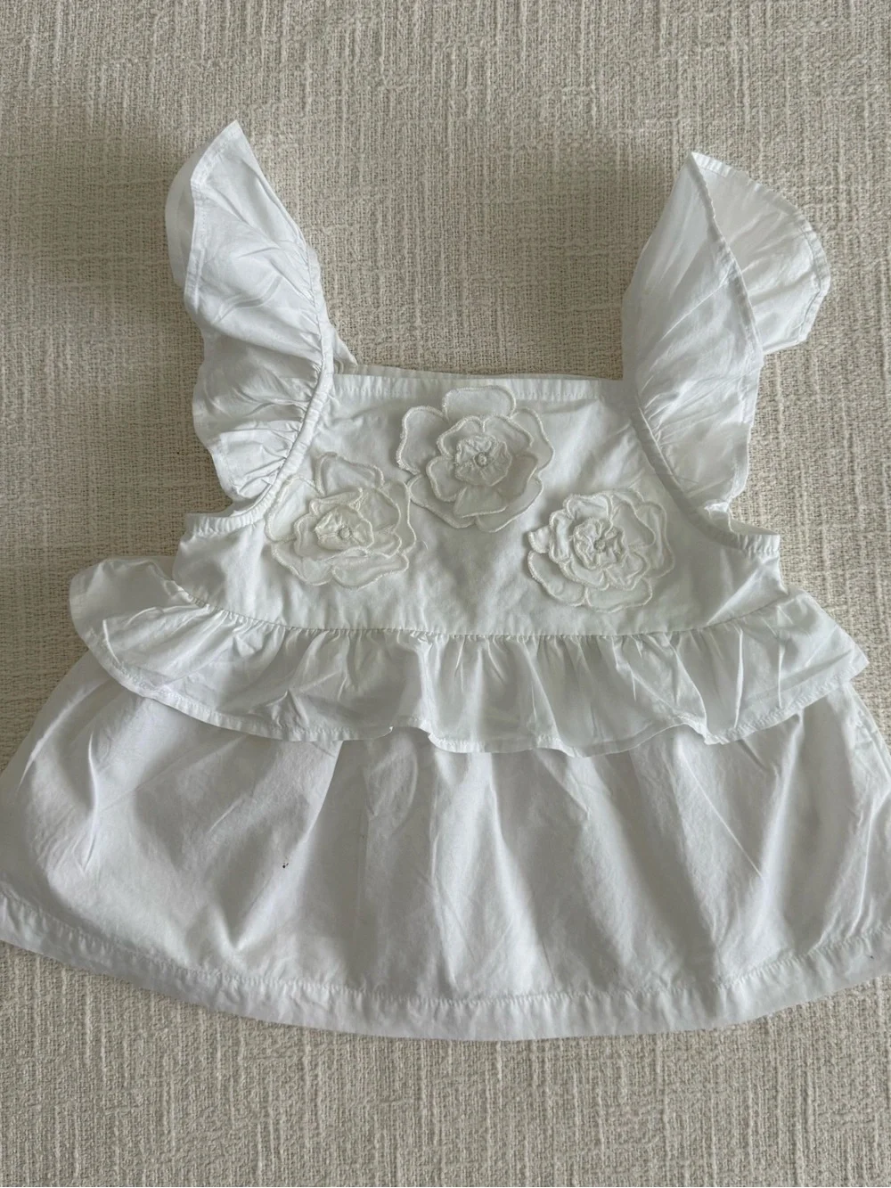 Zara White Floral Ruffle Kids Matching Set
